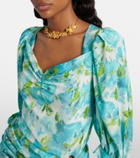 Chloé Draped floral silk minidress