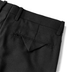 Sasquatchfabrix. - Slim-Fit Cropped Pleated Twill Trousers - Black