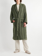 Cleverly Laundry - Pinstriped Cotton-Terry Robe - Green