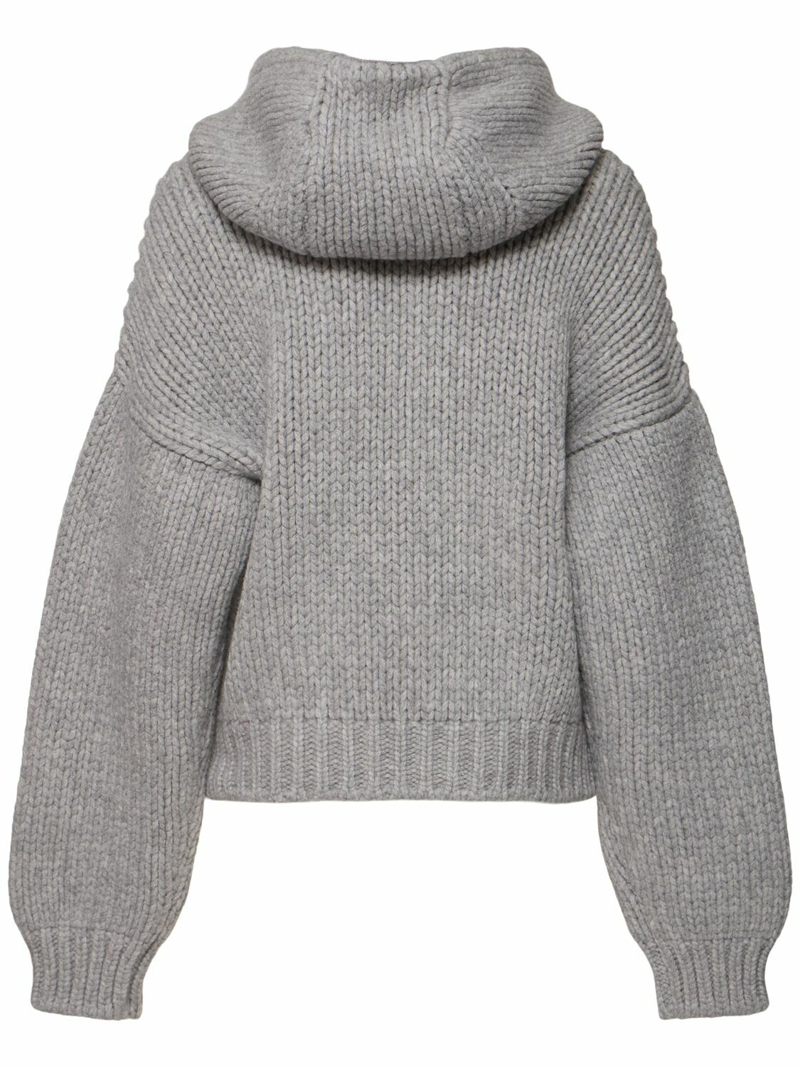 SPORTMAX Epica Chunky Knit Zip Cardigan with Hood Sportmax