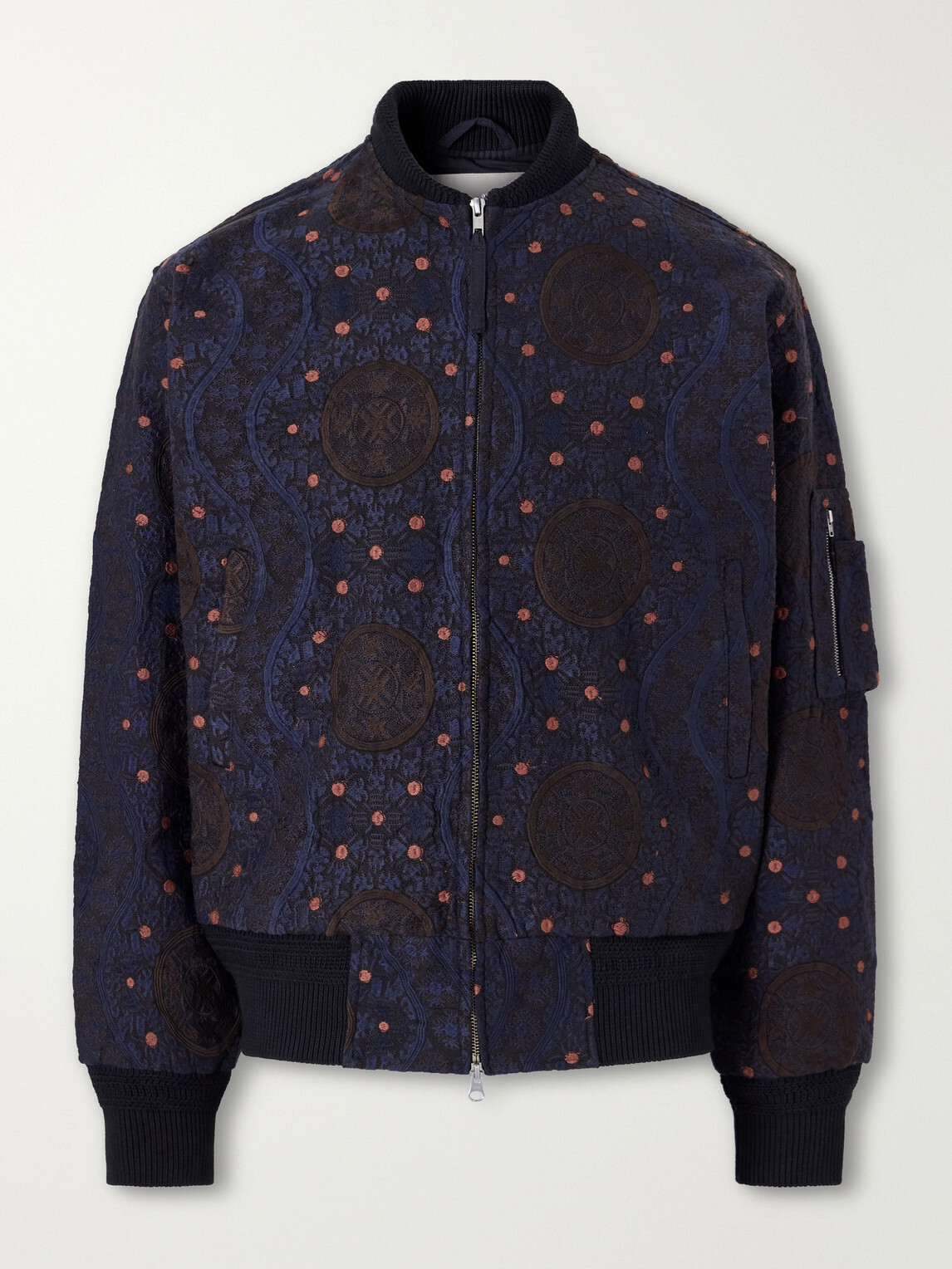 Kardo - Max Embroidered Cotton Bomber Jacket - Blue