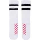 Off-White White and Red Reversed Sport Socks