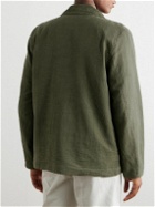 Officine Générale - Harrison Garment-Dyed Lyocell, Linen and Cotton-Blend Overshirt - Green