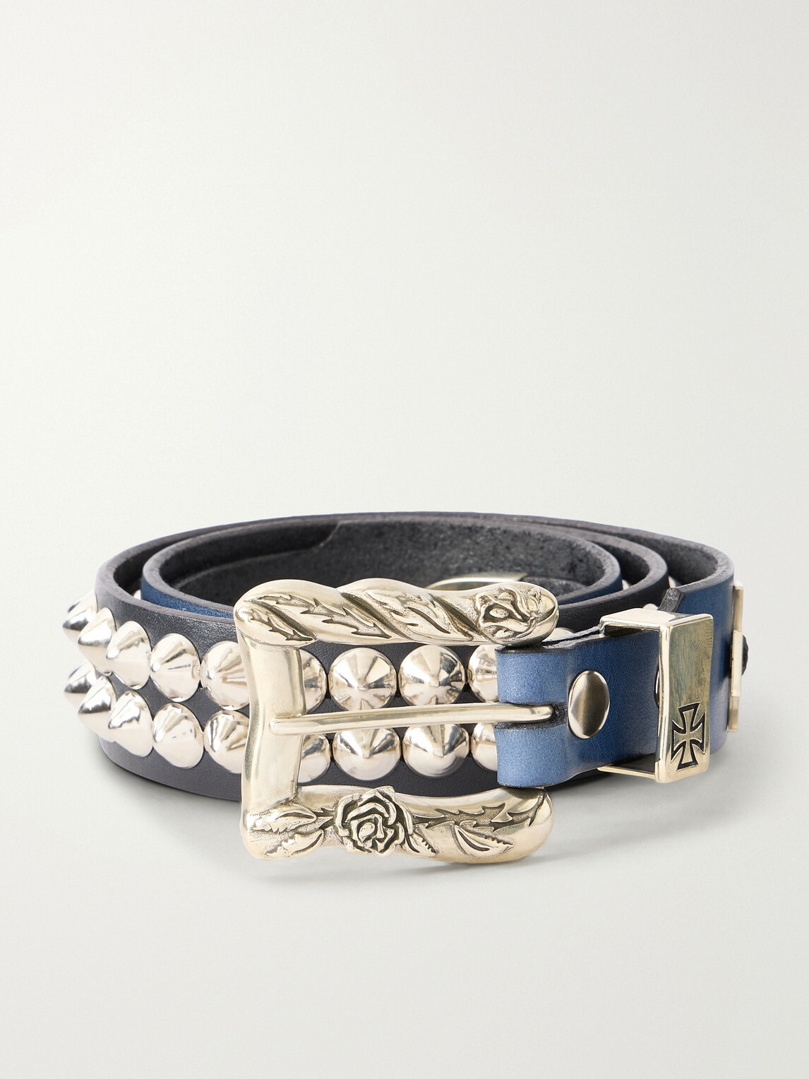 Enfants Riches Déprimés - 3.5cm Studded Leather Belt - Blue