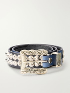 Enfants Riches Déprimés - 3.5cm Studded Leather Belt - Blue
