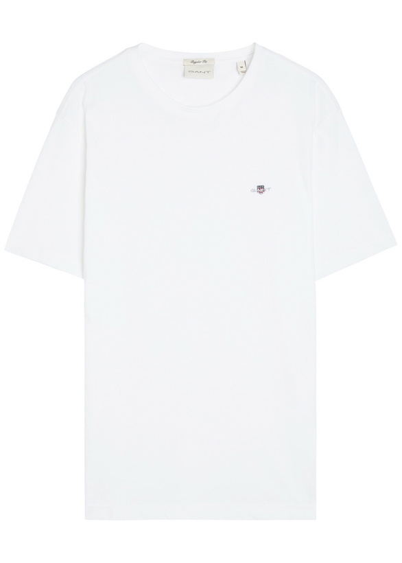 Photo: Gant Logo-embroidered Cotton T-shirt White