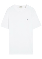 Gant Logo-embroidered Cotton T-shirt White