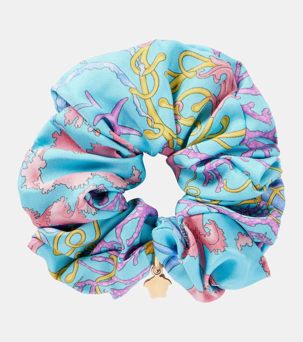 Versace Underwater Barocco silk scrunchie