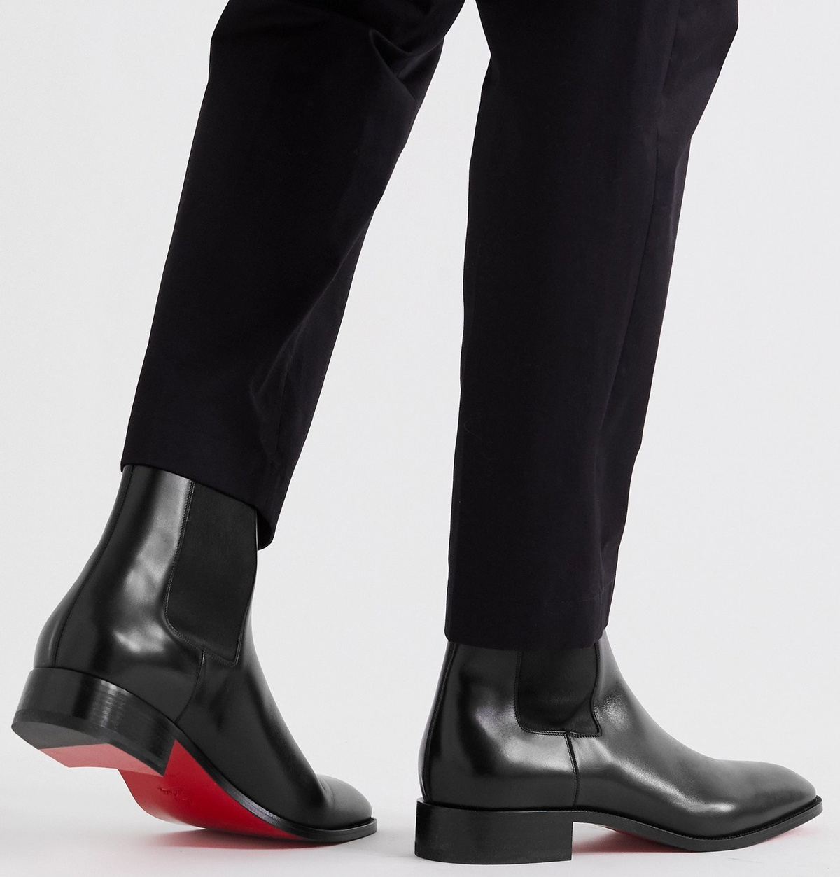 CHRISTIAN LOUBOUTIN Samson Leather Chelsea Boots Black