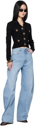Balmain Golf & Black 1945 Soft Chain Leather Bracelet