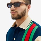 Gucci Men's Rivetto Sunglasses in Havana/Blue