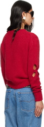 Stefan Cooke Red Slashed Shaggy Sweater
