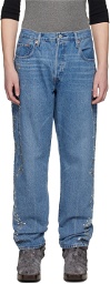 Anna Sui SSENSE Exclusive Blue Levis Edition 501 Jeans