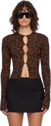 AMIRI Brown MA Hardware Snake Cardigan