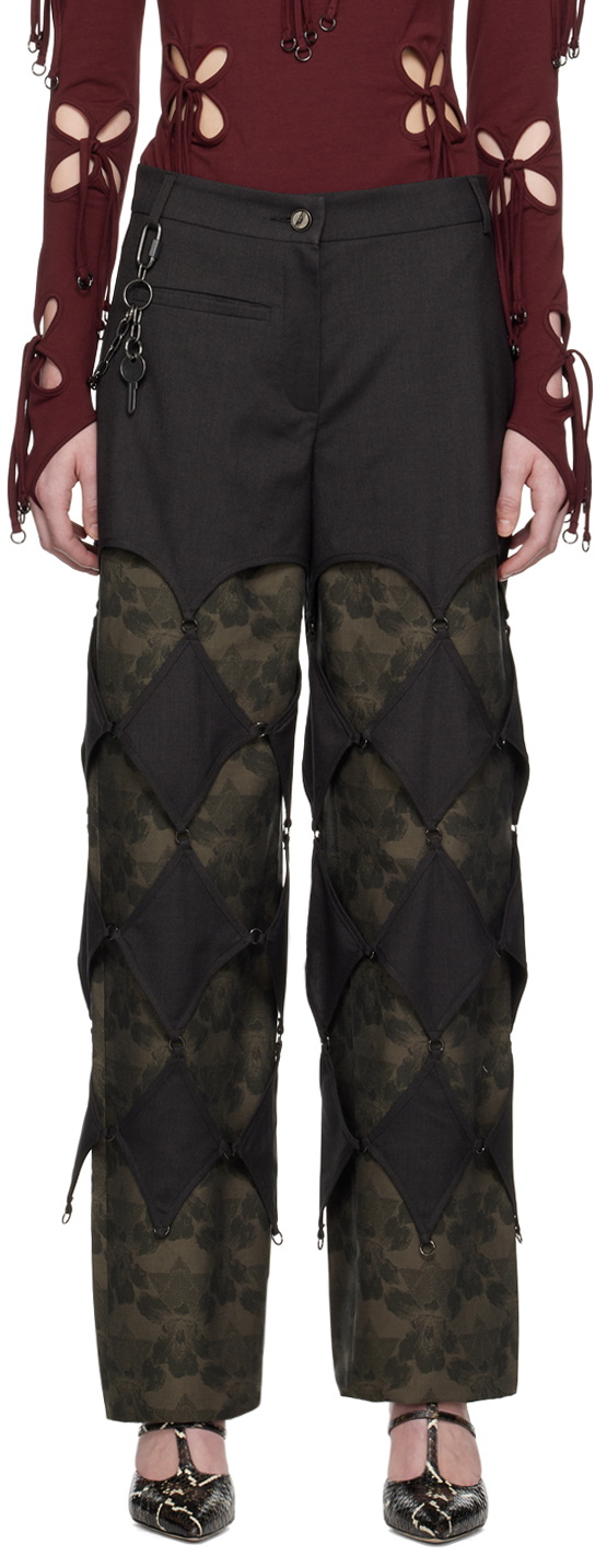 J.KIM Black Lattice Trousers