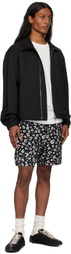 TAKAHIROMIYASHITA TheSoloist. Black & Gray Leopard Shorts