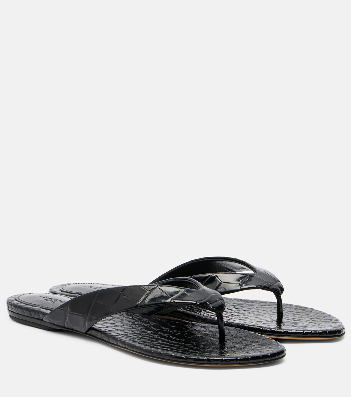 Le Monde Béryl Croc-effect leather thong sandals