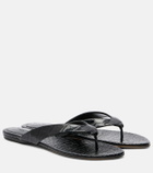 Le Monde Béryl Croc-effect leather thong sandals