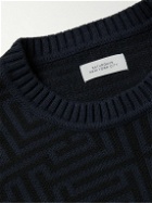 Saturdays NYC - Greg Geo Jacquard-Knit Cotton and Cashmere-Blend Sweater - Blue