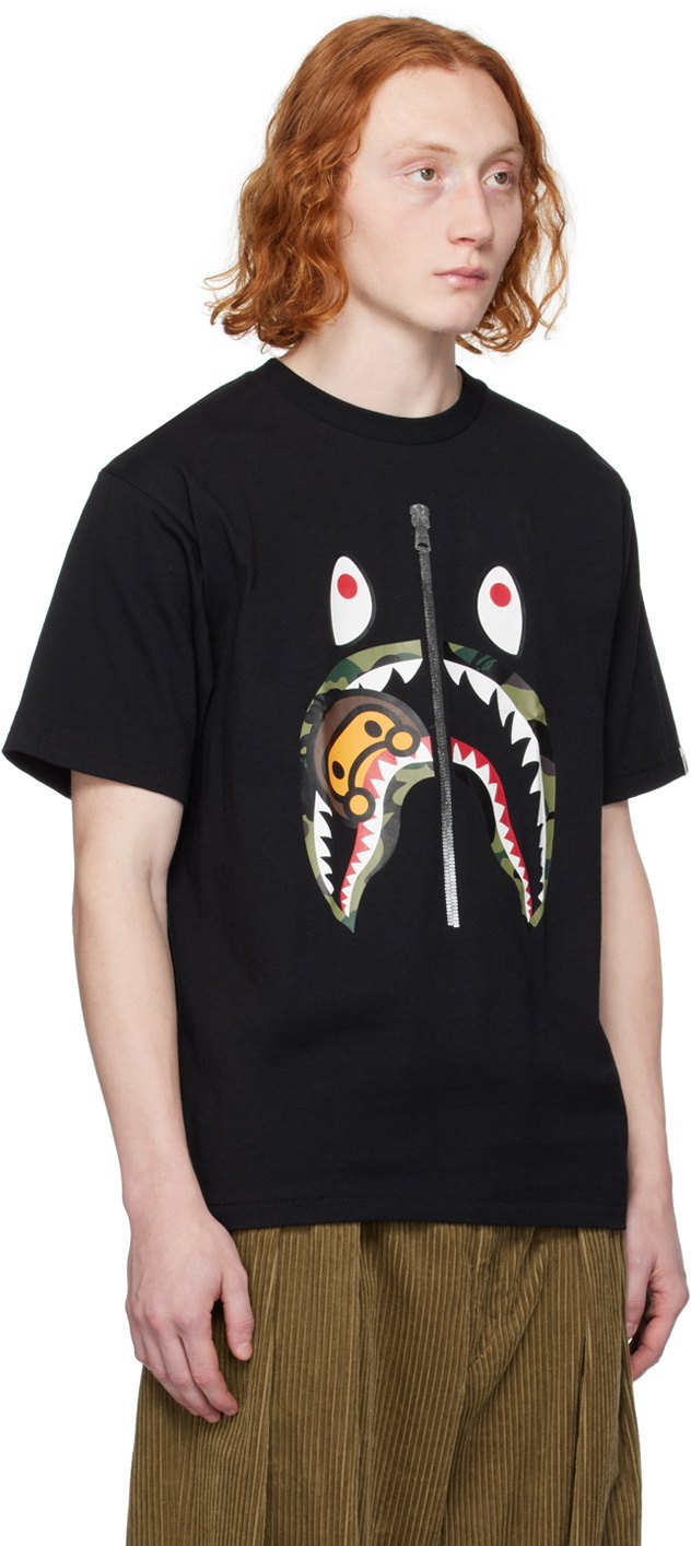 BAPE Black 1st Camo Milo Shark T Shirt A Bathing Ape