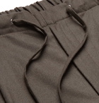 Camoshita - Tapered Pleated Wool Drawstring Trousers - Men - Brown