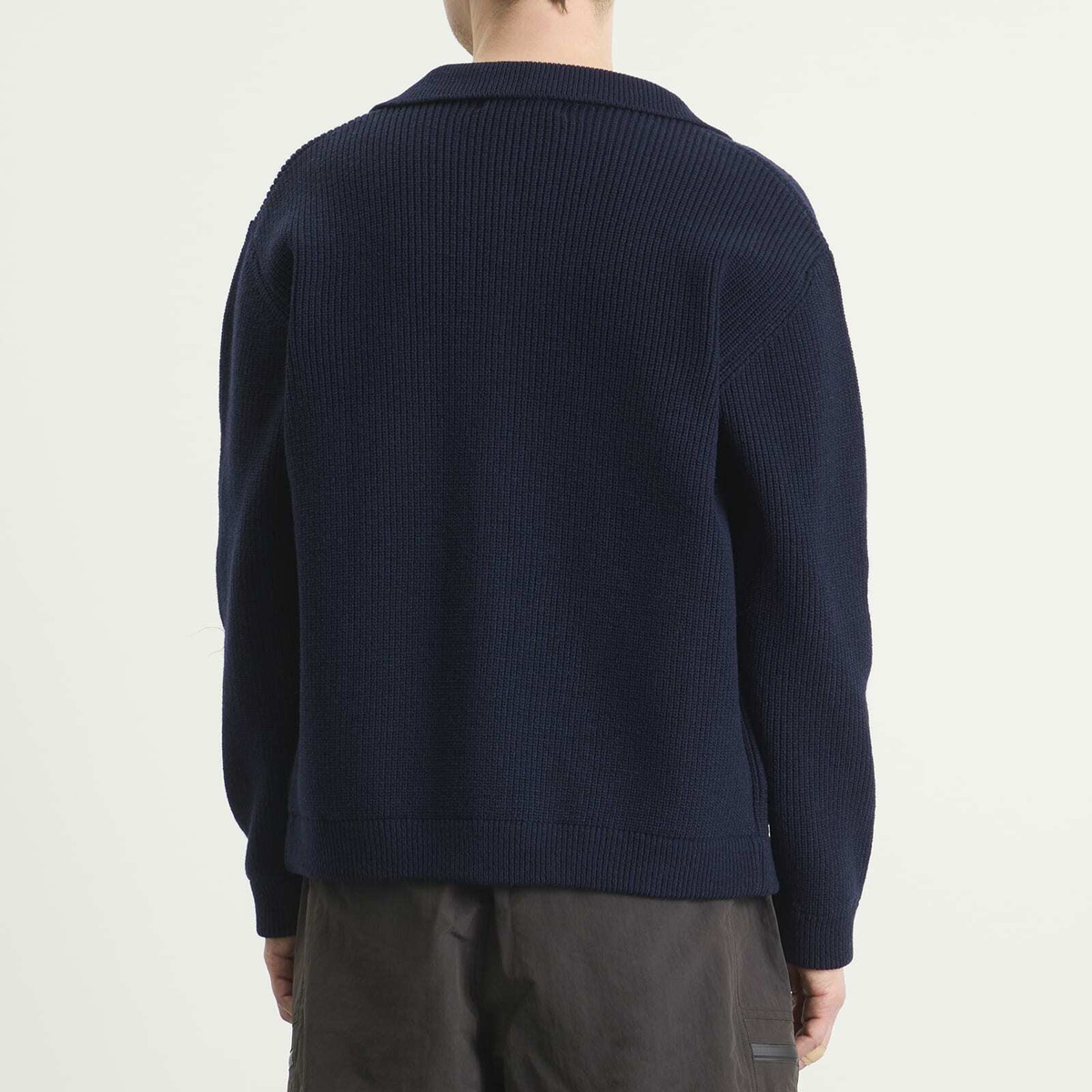 FrizmWORKS Men's Ultra Heavyweight Collar Cardigan in Navy