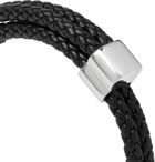 Bottega Veneta - Woven Leather and Silver Bracelet - Black