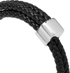 Bottega Veneta - Woven Leather and Silver Bracelet - Black