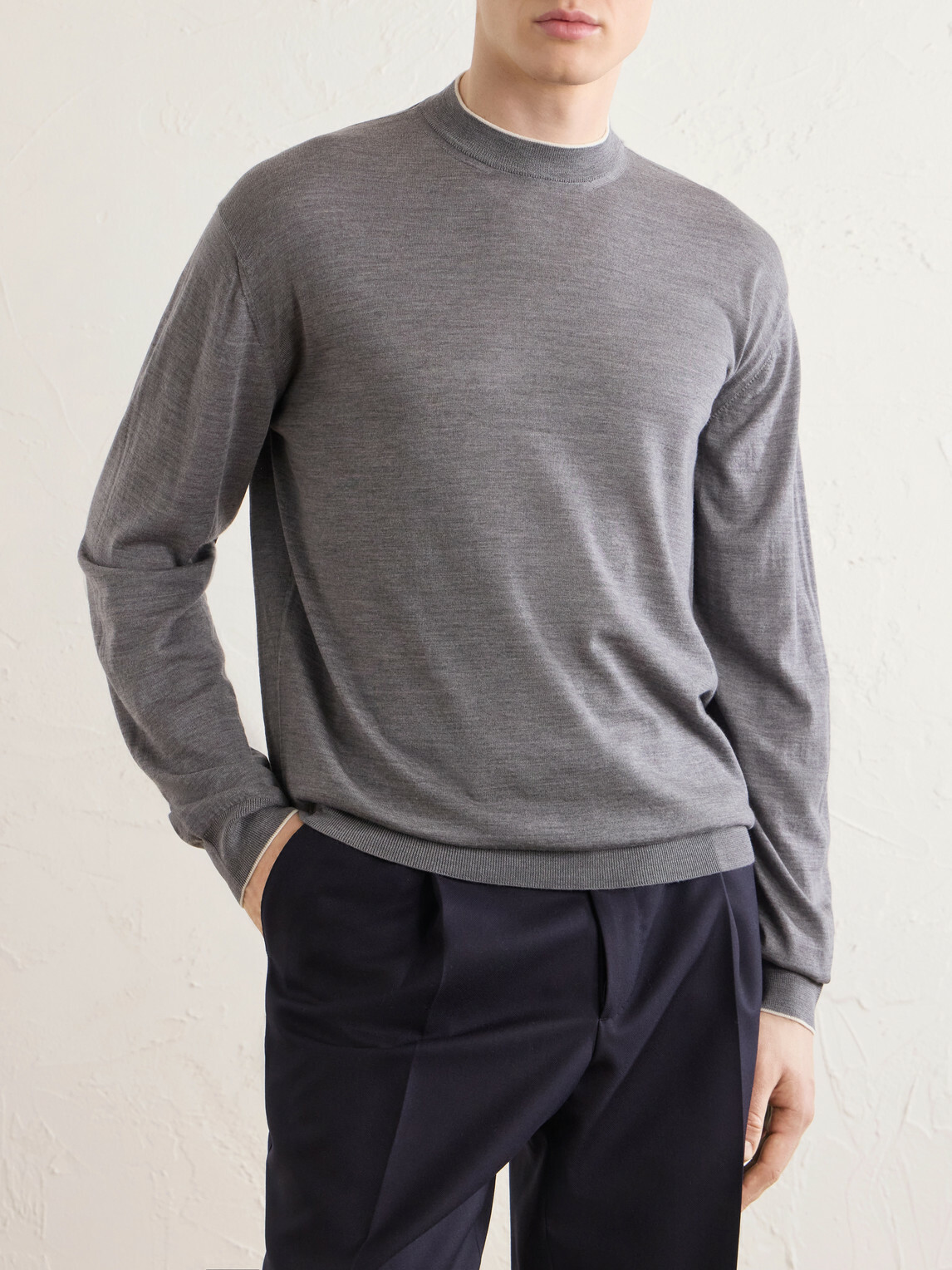 Kiton - Merino Wool Sweater - Gray
