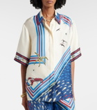 Alémais Printed silk satin shirt