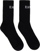 Rhude Black 'Rhude' Classic Logo Socks