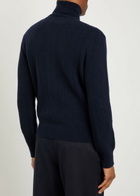 Oliver Spencer Overton Ribbed Merino Wool Cardigan Navy