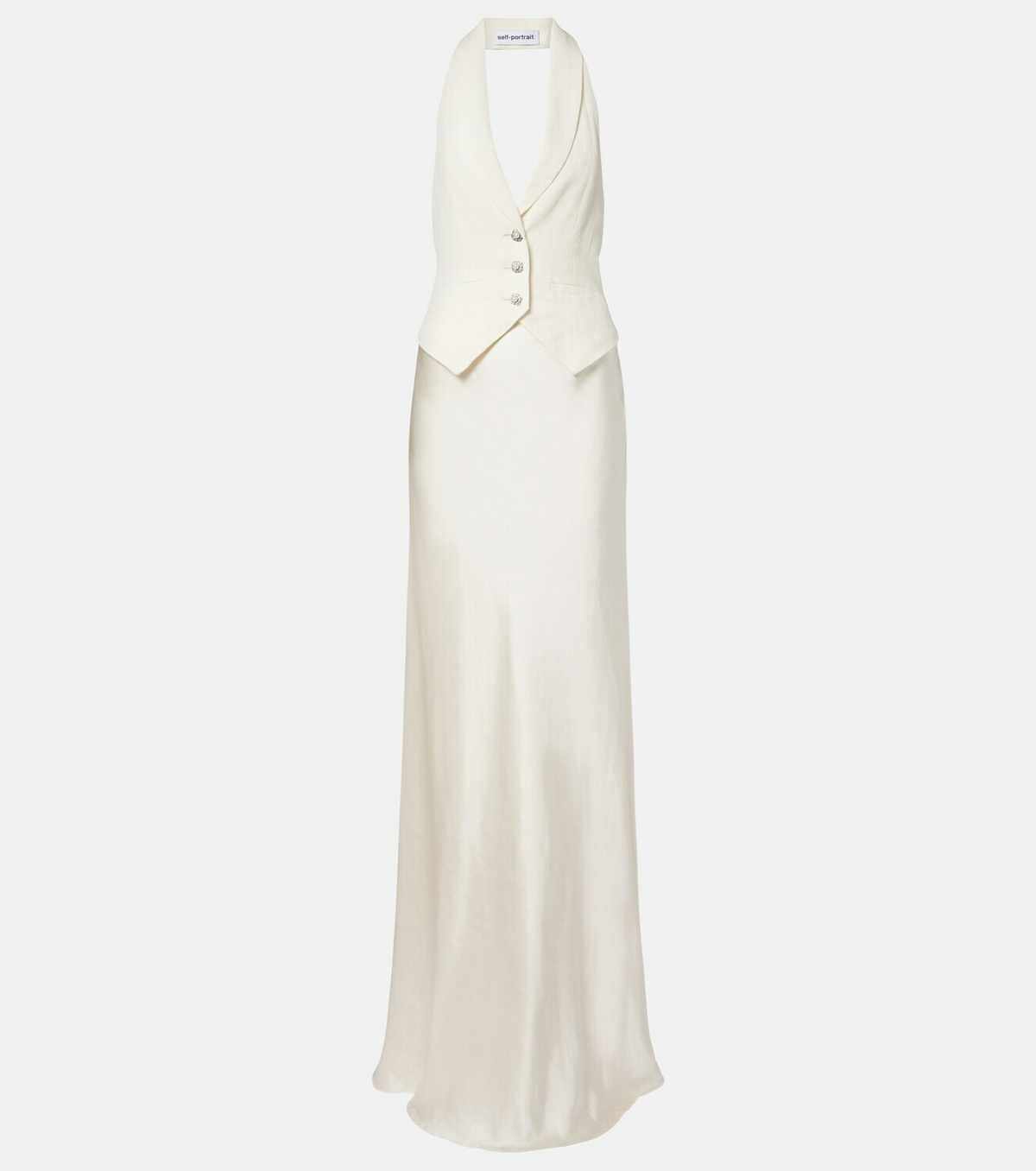 Self-Portrait Satin maxi dress