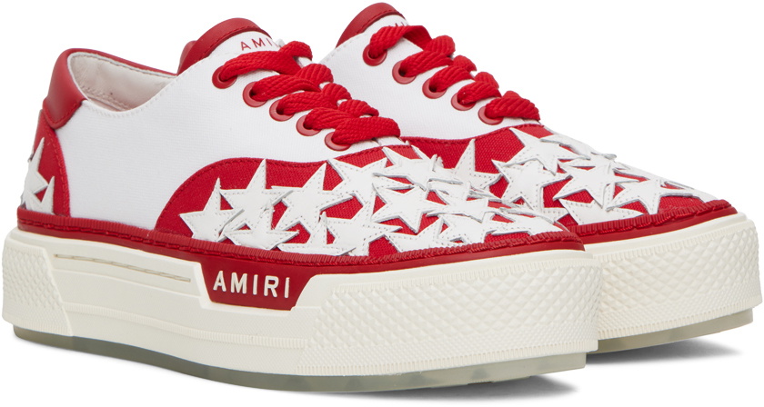AMIRI Red & White Stars Court Sneakers Amiri