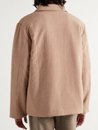 Nanushka - Kasen Padded Micro-Gingham Seersucker Shirt Jacket - Brown