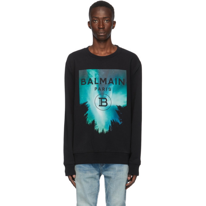 Photo: Balmain Black Oversized Night Sky Sweatshirt