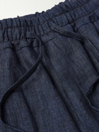 Kingsman - Straight-Leg Linen Drawstring Trousers - Blue