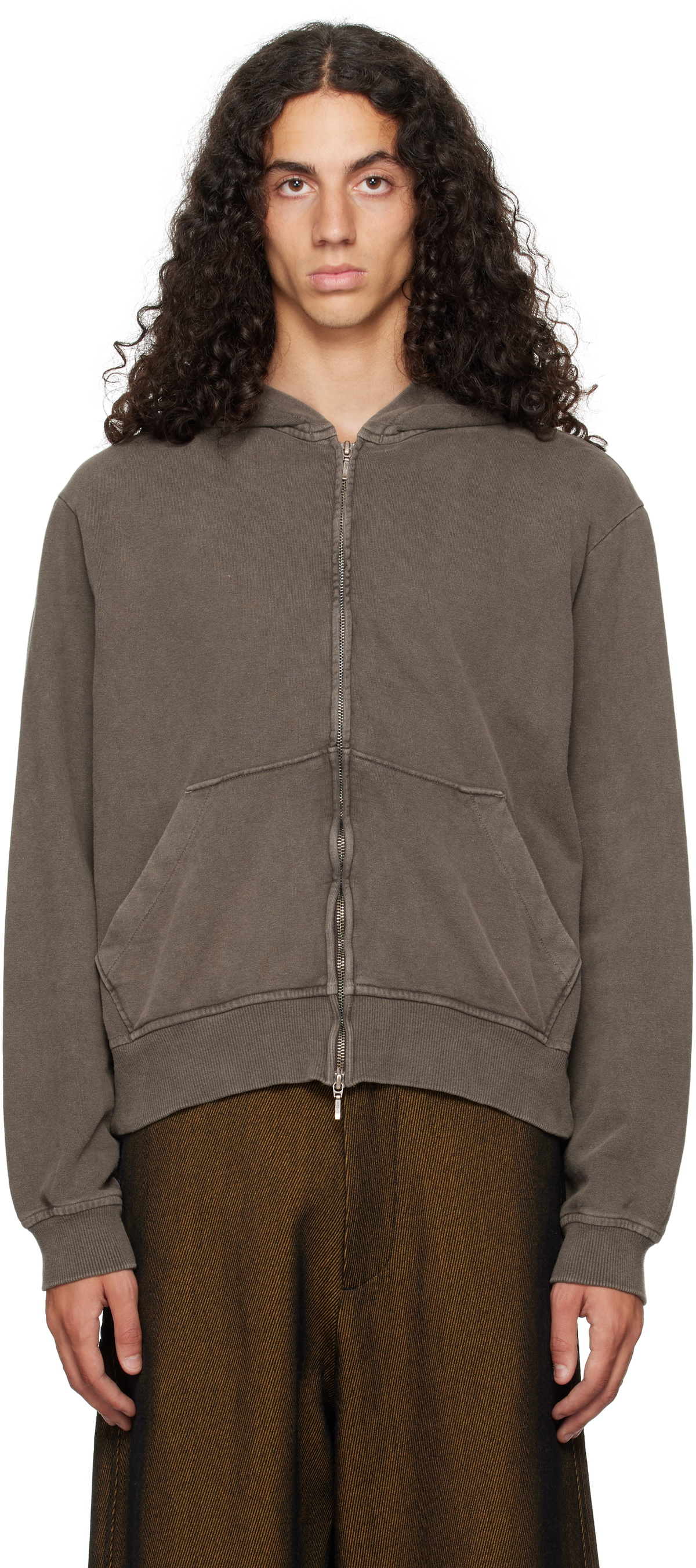 Omar Afridi Gray Shabby Full Zipped Hoodie Omar Afridi