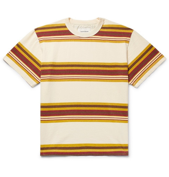 Photo: Noon Goons - Striped Cotton-Jersey T-Shirt - Men - Beige