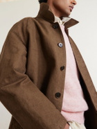 Auralee - Garment-Dyed Cotton-Twill Coat - Brown