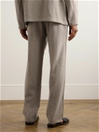 De Bonne Facture - Straight-Leg Pleated Linen and Wool-Blend Trousers - Neutrals