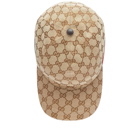 Gucci Men's Patch Logo Jacquard Baseball Cap in Beige