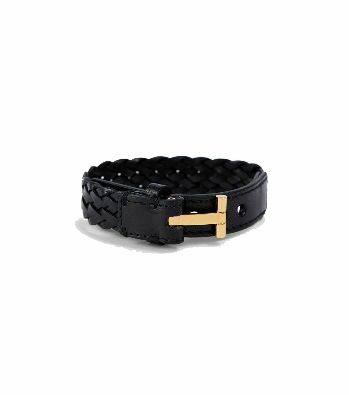 ブレスレット Tom Ford T-braided leather bracelet Black Braided T Leather Bracelet by TOM FORD on Sale