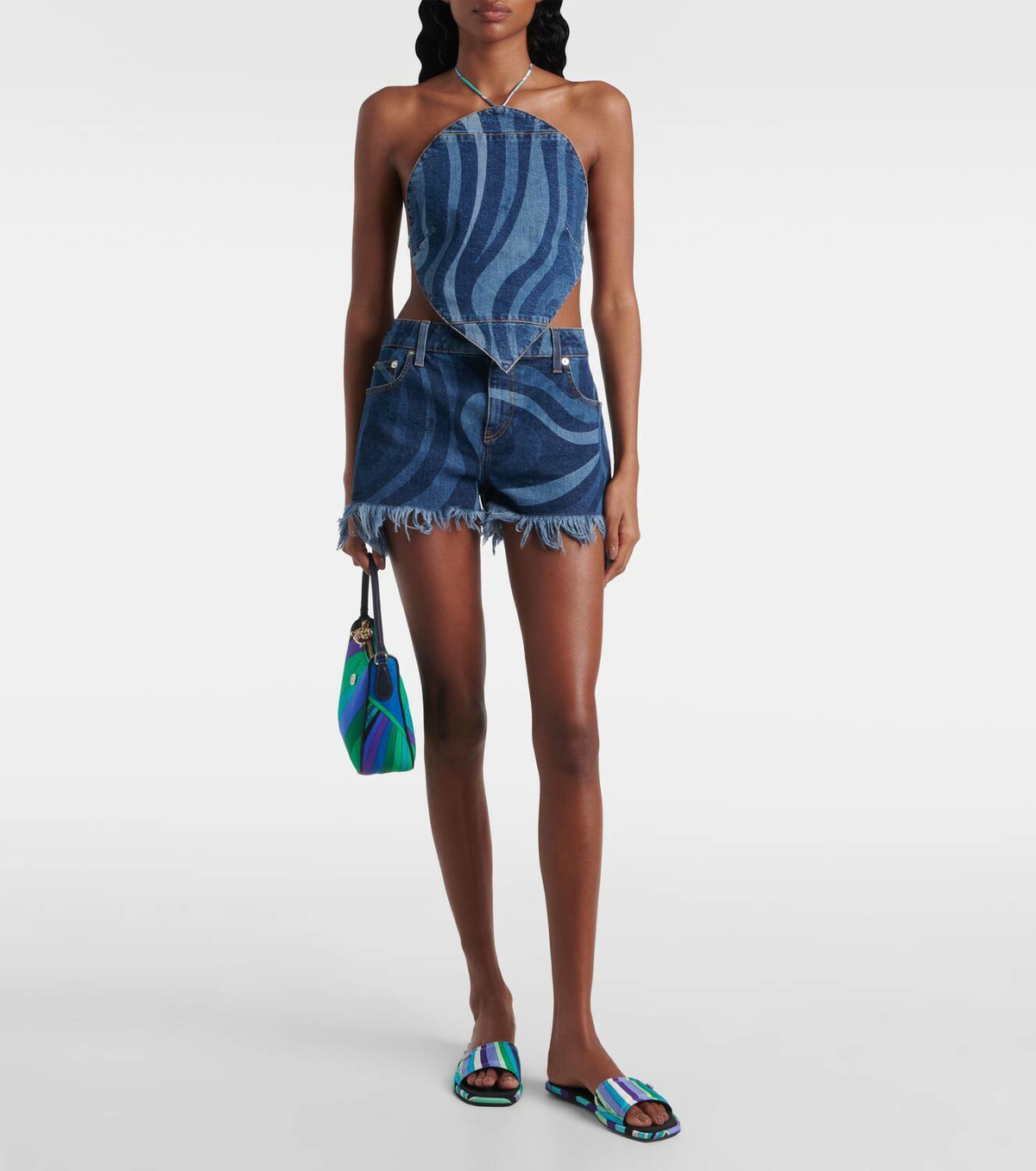 Pucci Iride twill thong sandals