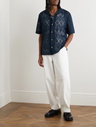 A Kind Of Guise - Gioia Camp-Collar Crocheted Cotton Shirt - Blue