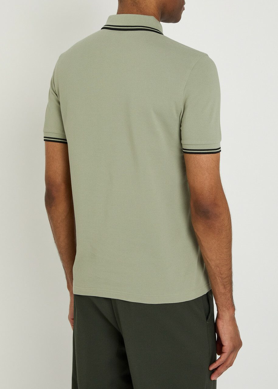 Fred Perry Twin Tipped Logo Piqué Cotton Polo Shirt Green