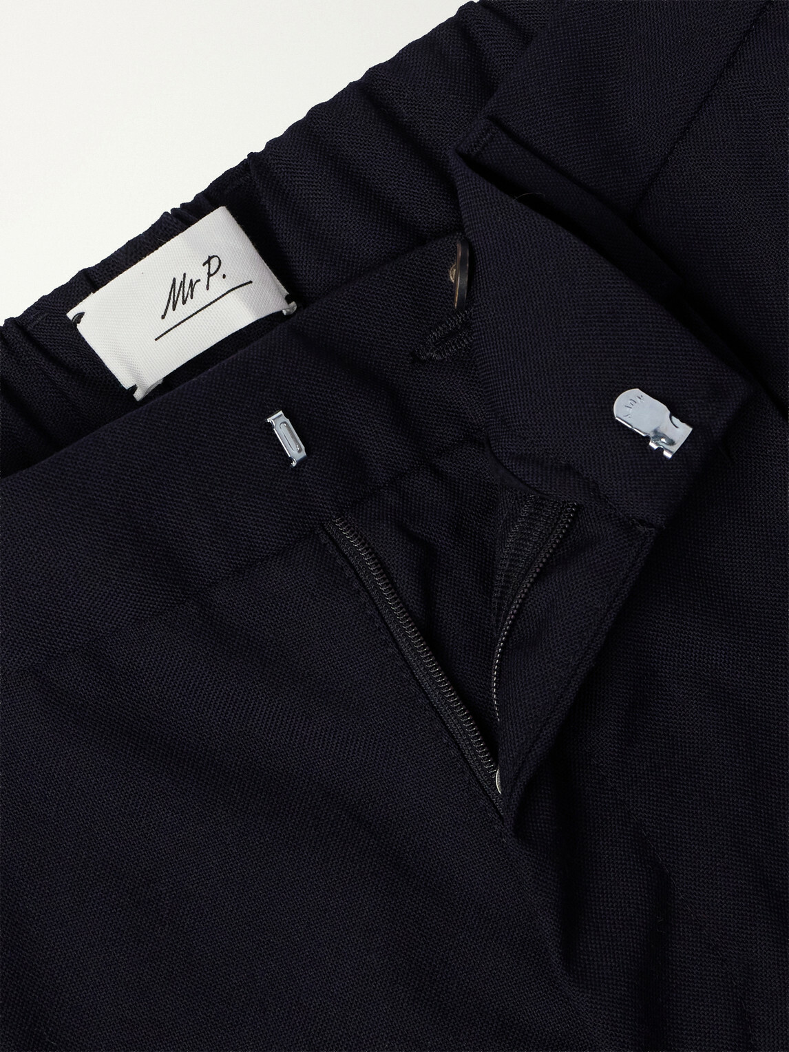 Mr P. - Wide-Leg Pleated Wool-Fresco Trousers - Blue