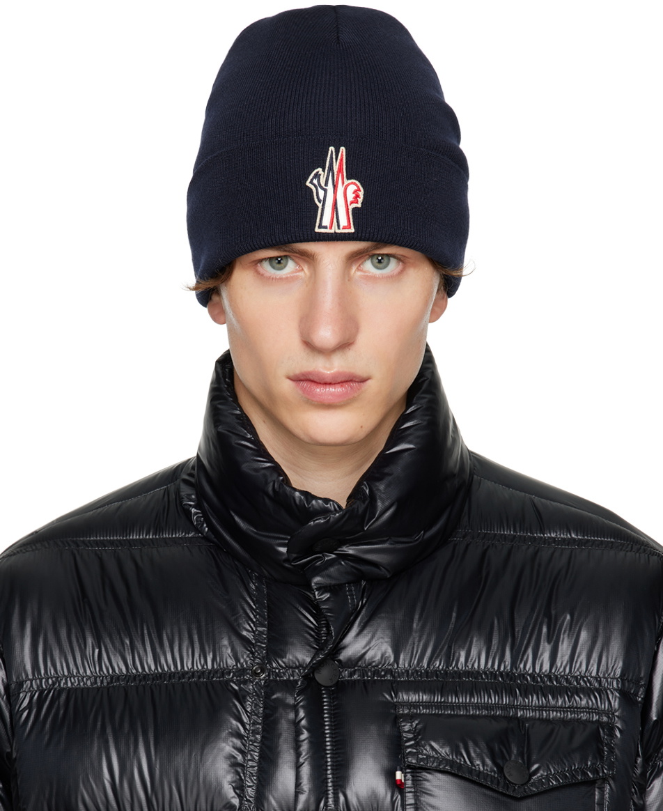 Moncler Grenoble Navy Patch Beanie Moncler Grenoble