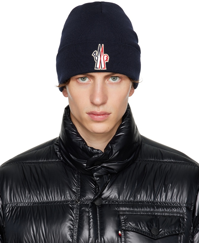 Photo: Moncler Grenoble Navy Patch Beanie