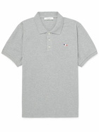 Maison Kitsuné - Logo-Appliquéd Cotton-Piqué Polo Shirt - Gray